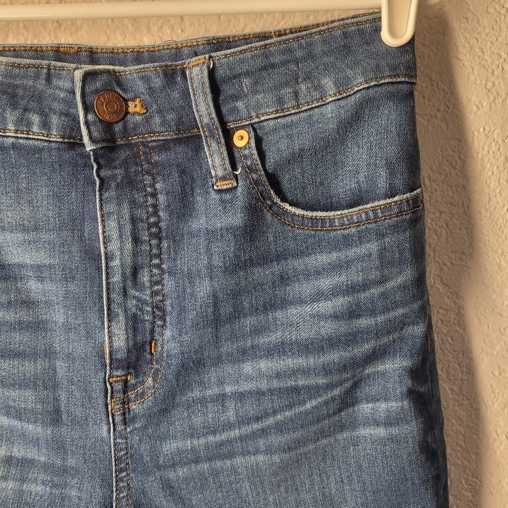 Madewell The Curvy Highwaist Perfect Vintage Busted Knee Blue Jeans - Picture 7 of 12